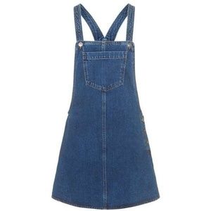 Topshop Denim Pocket Pinafore Dress